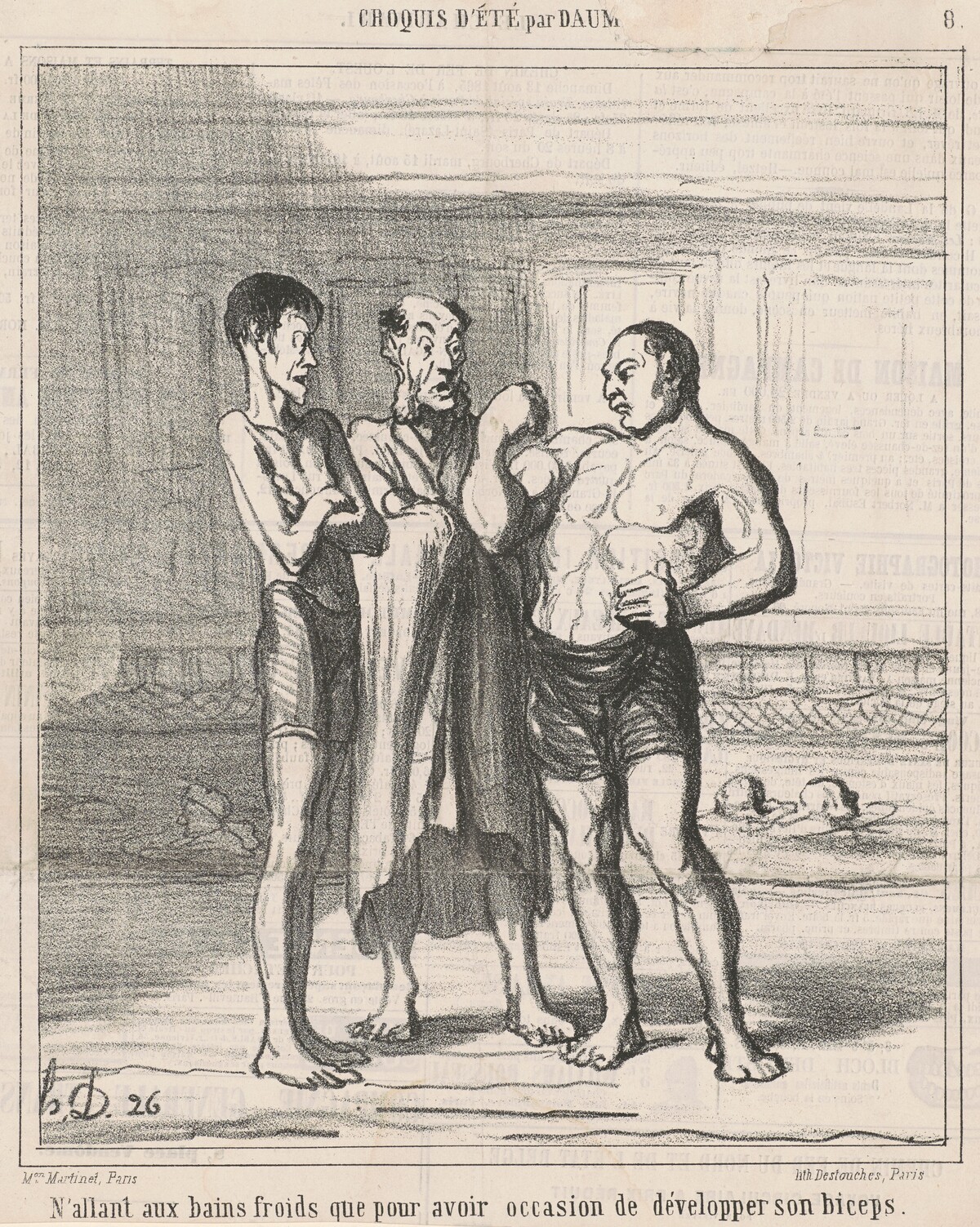 N'allant aux bains froids que ... by Honoré Daumier