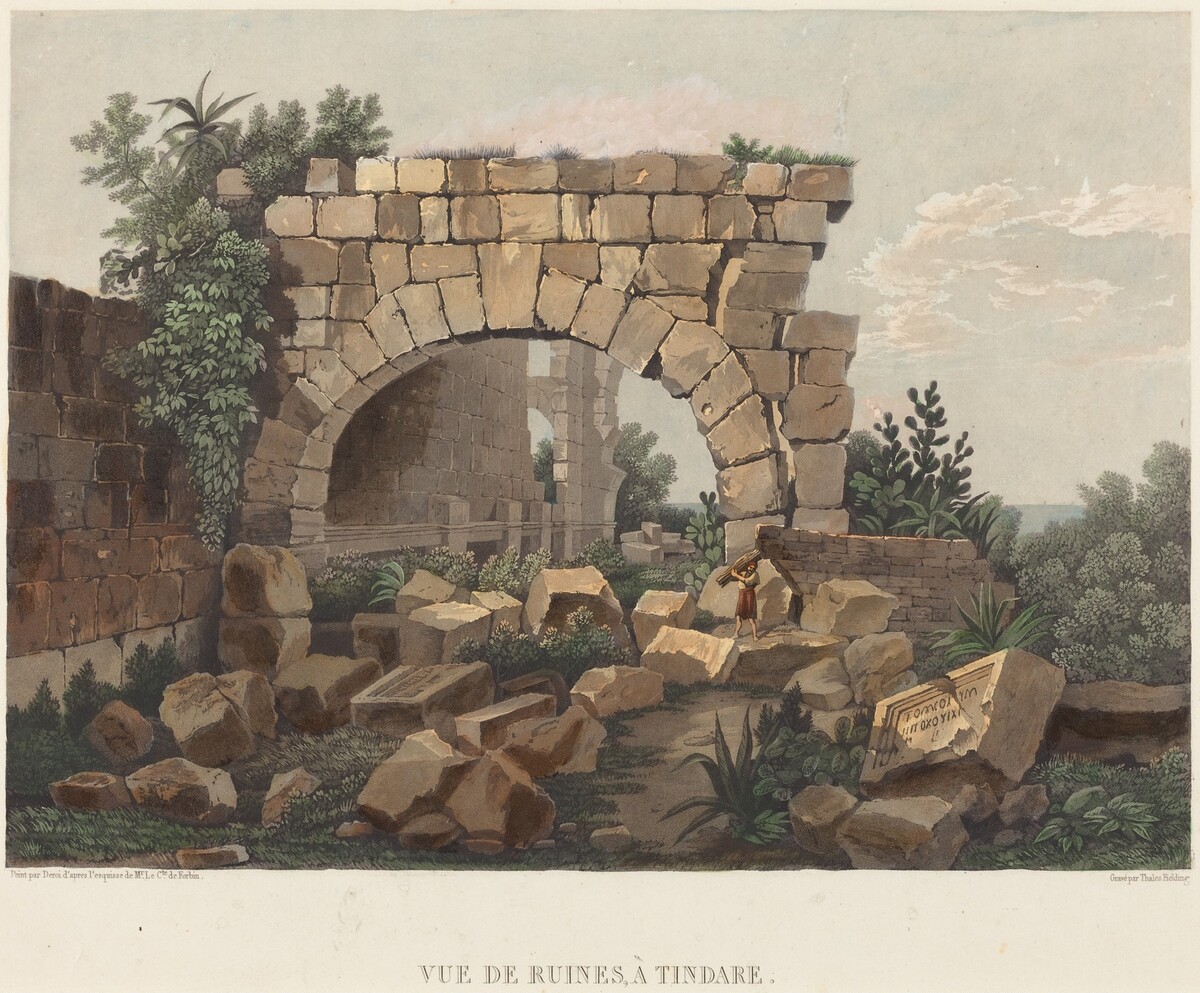 Vue de Ruines, à Tindare by Thales Fielding after Comte de Forbin