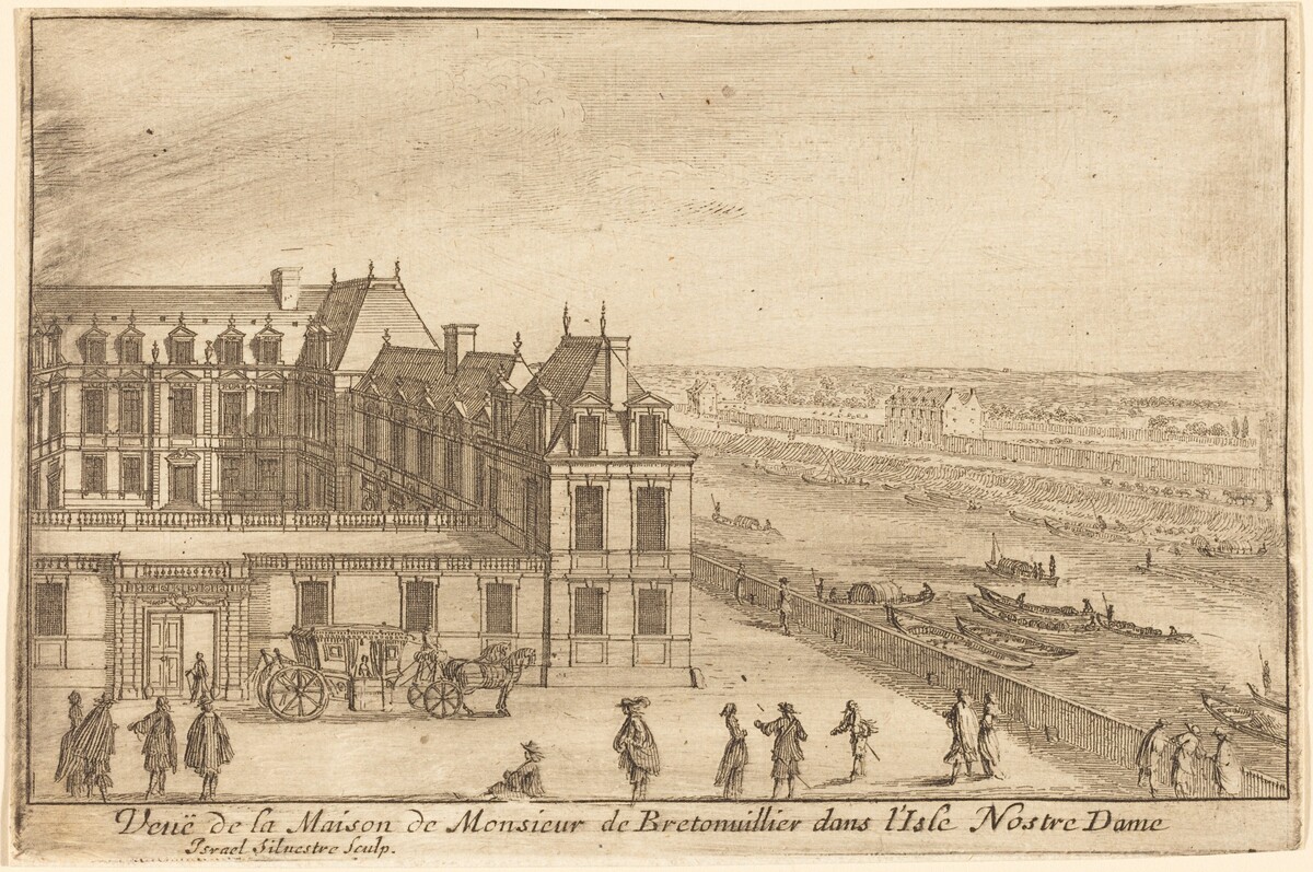 Veue de la Maison de Monsieur de Bretonuillerdans l'Isle Nostre Dame by Israël Silvestre