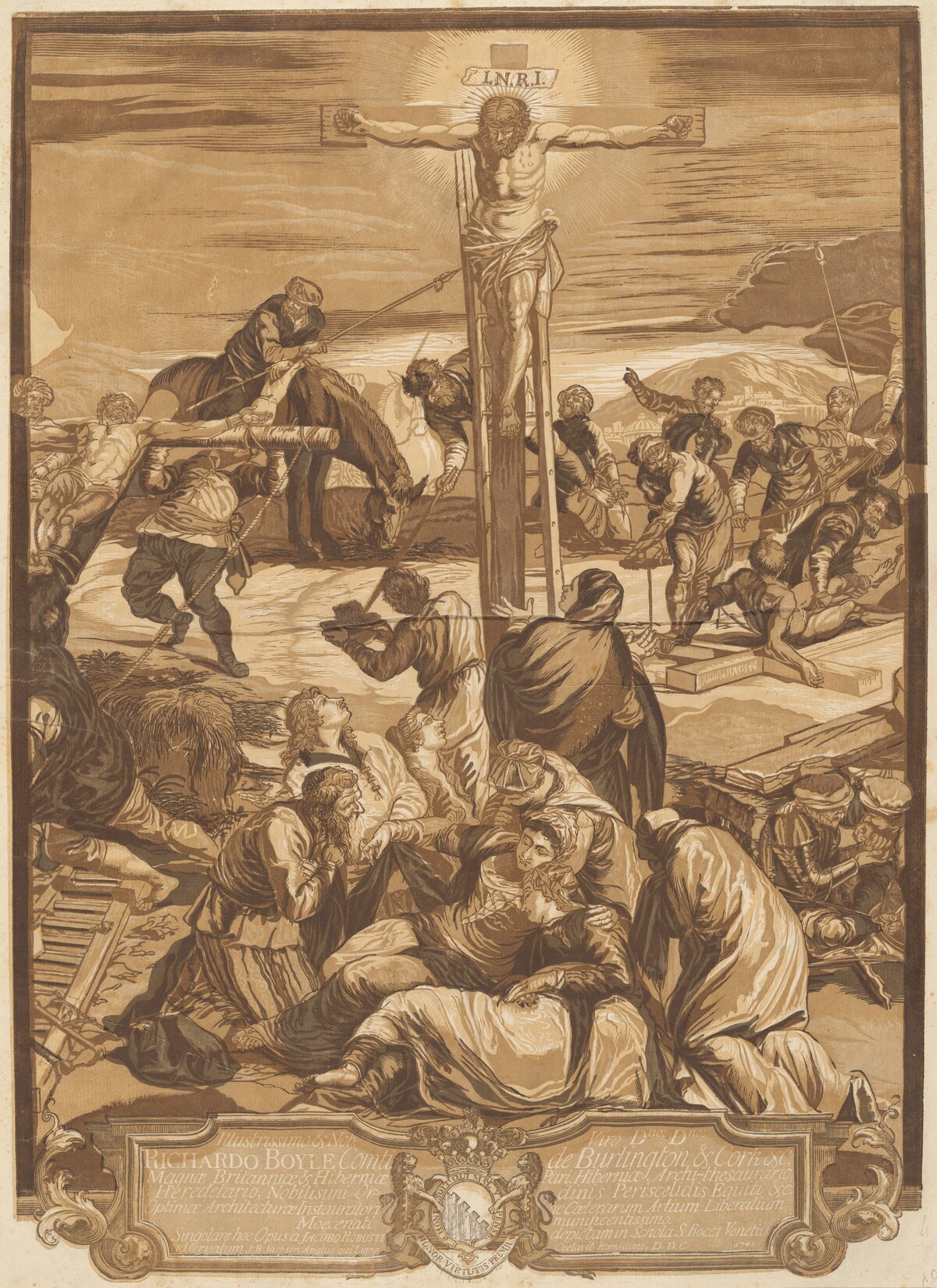 The Crucifixion [Center Panel] by John Baptist Jackson, after Jacopo Tintoretto