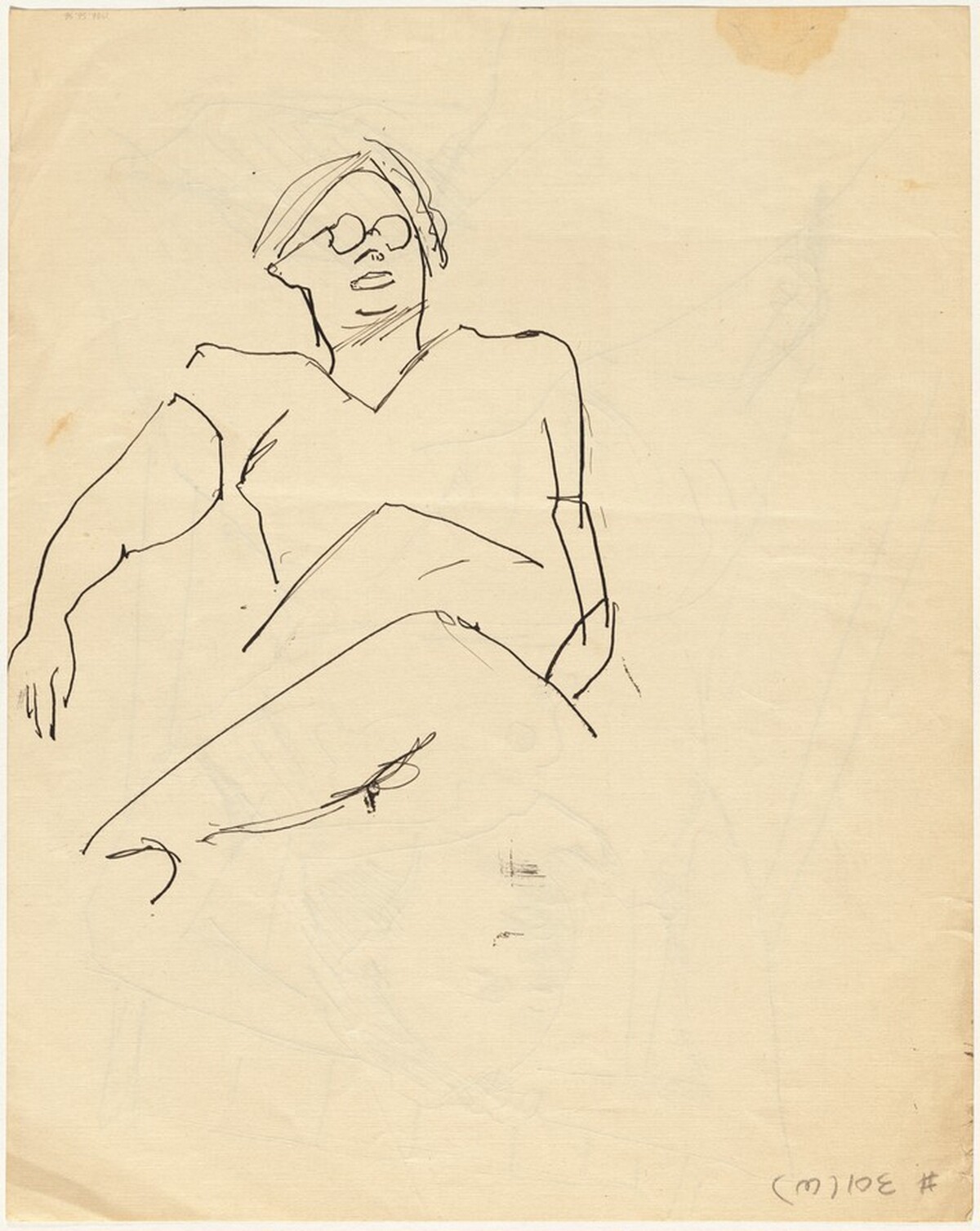 Seated Figure with Eyeglasses, Leaning Back [verso] by Mark Rothko