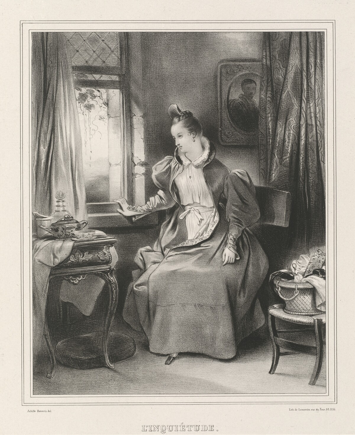 L'Inquietude by Achille Devéria
