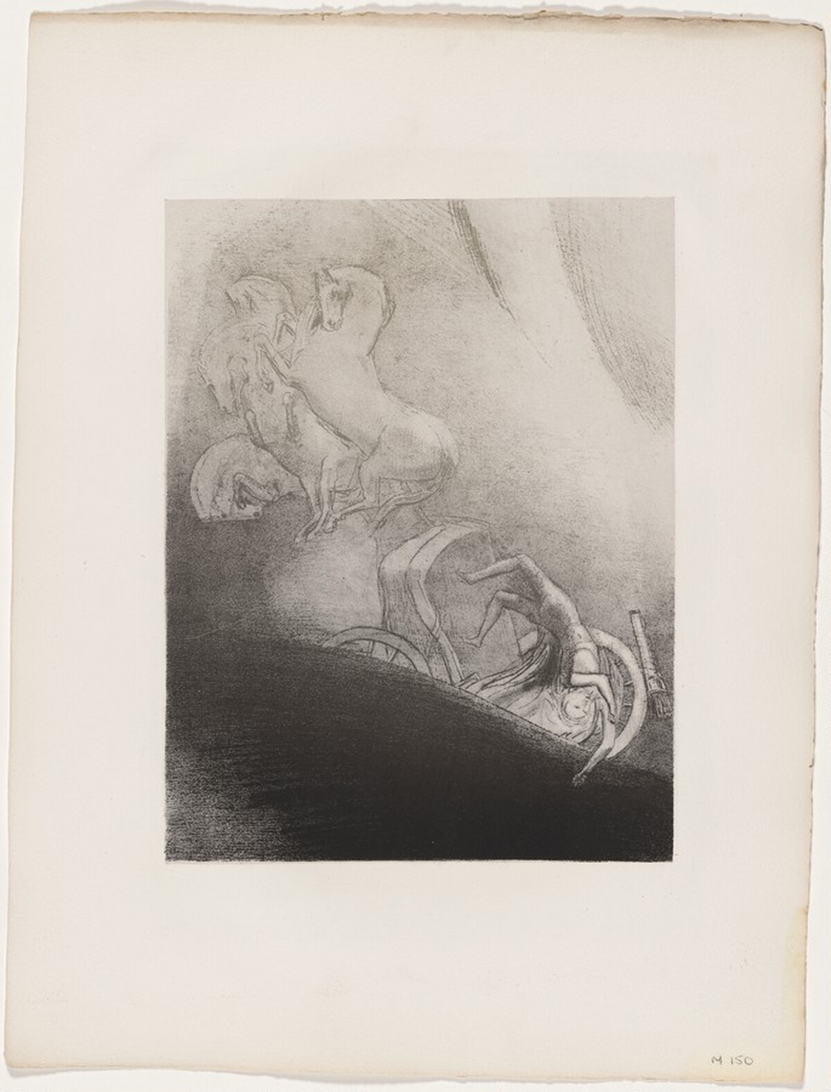 Il Tombe Dans L'Abime, La Tête En Bas by Odilon Redon, Georges Aubert after Redon, and Gustave Flaubert (author)