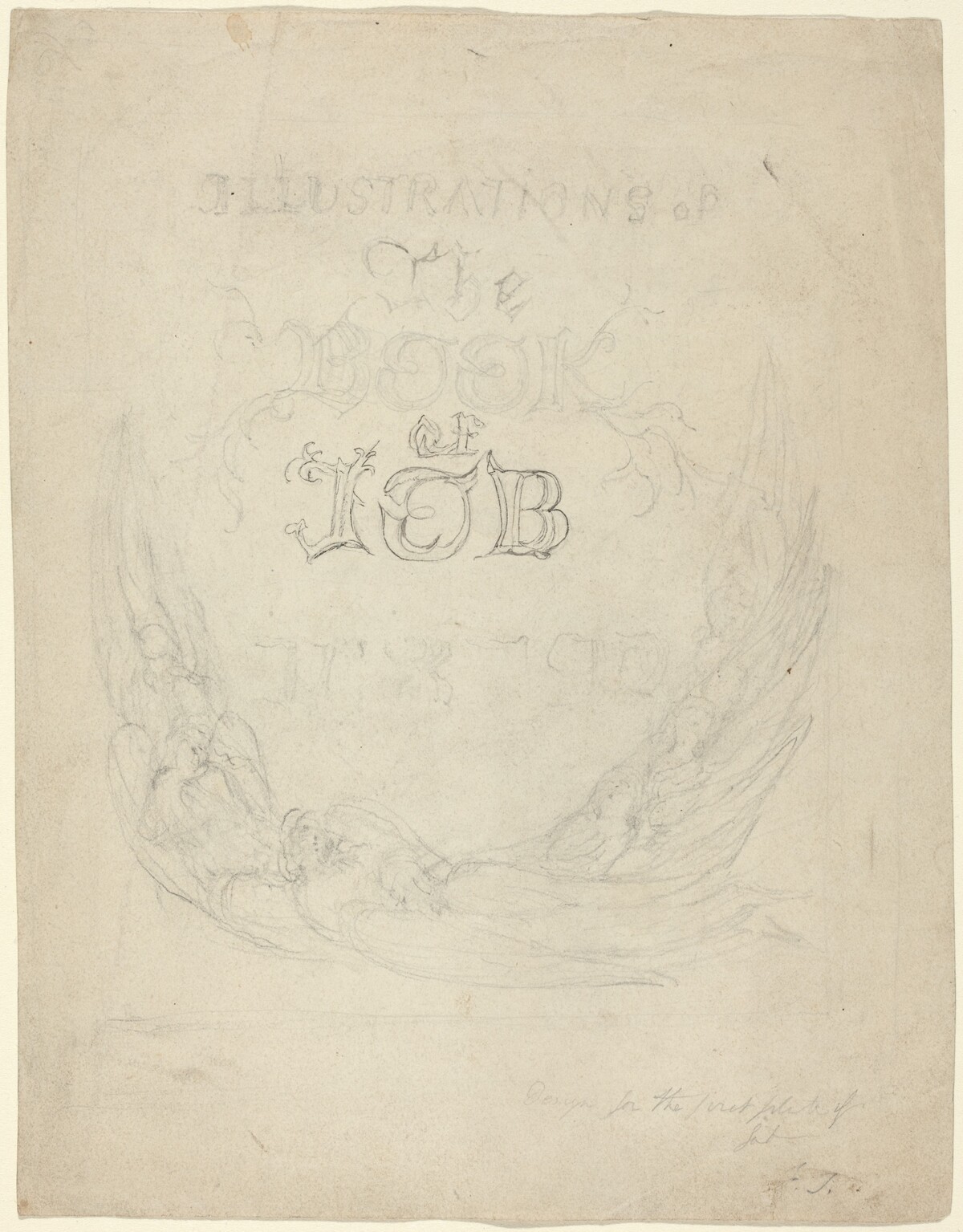 Sketch for the Title-Page of the Engraved Illustrations to the Book of Job by William Blake
