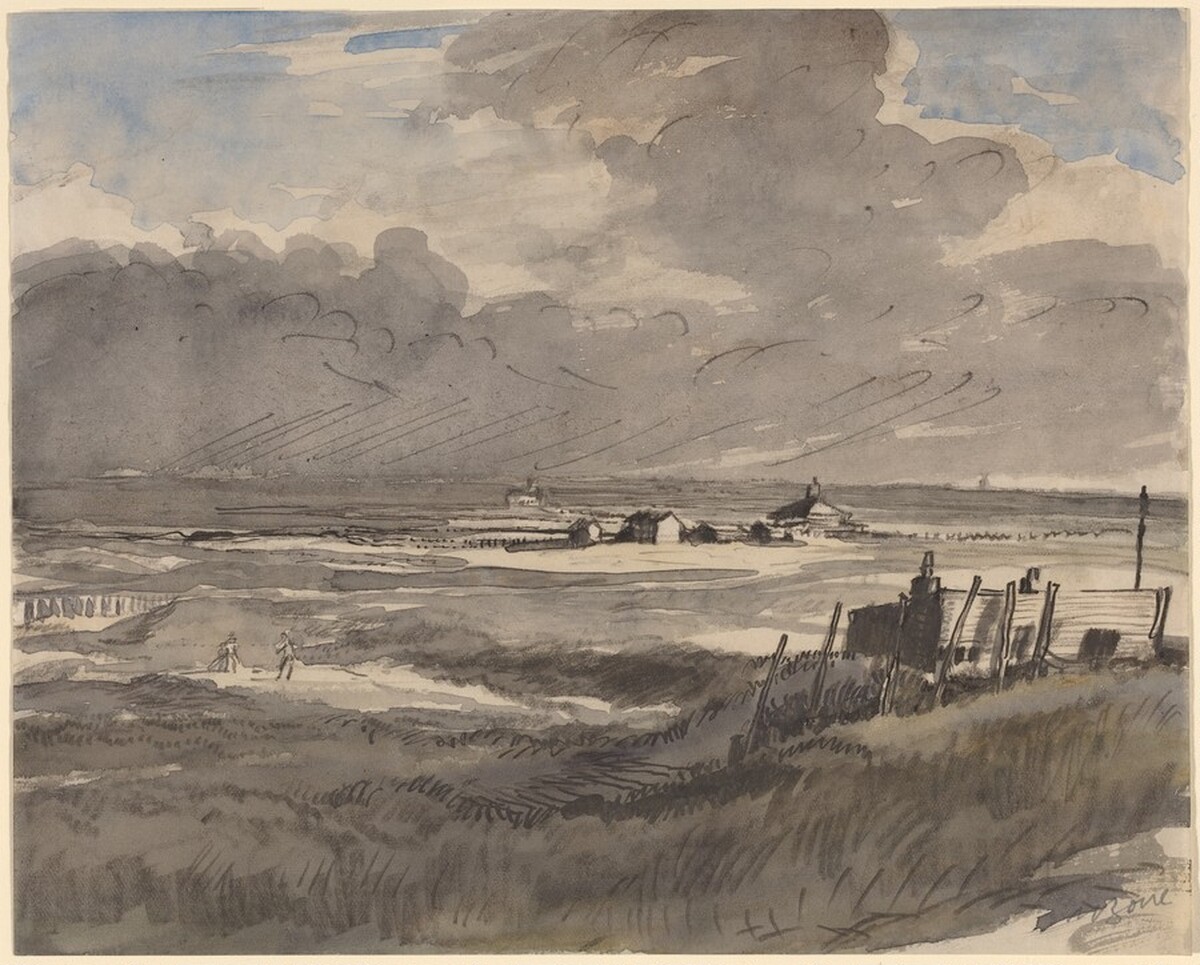 Golf at Canter, Sussex by Sir Muirhead Bone
