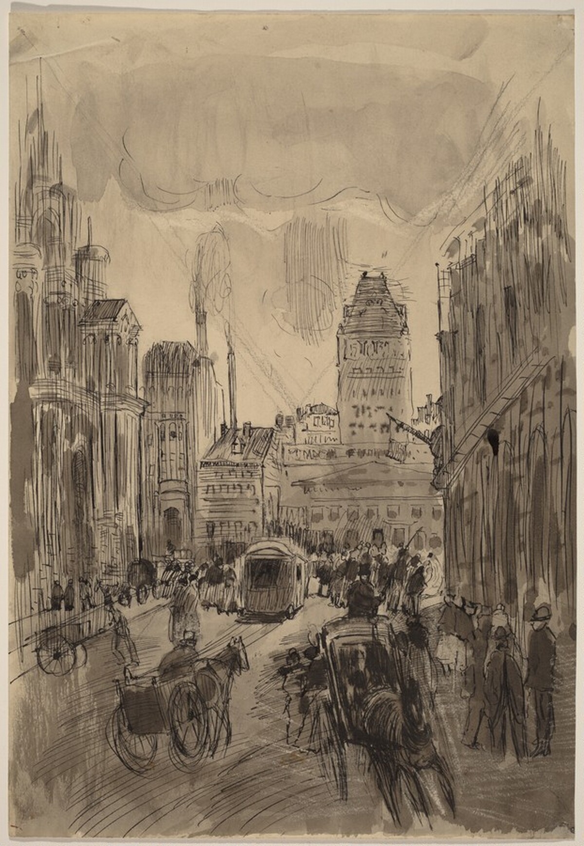 Street Scene, Carriages by John Marin