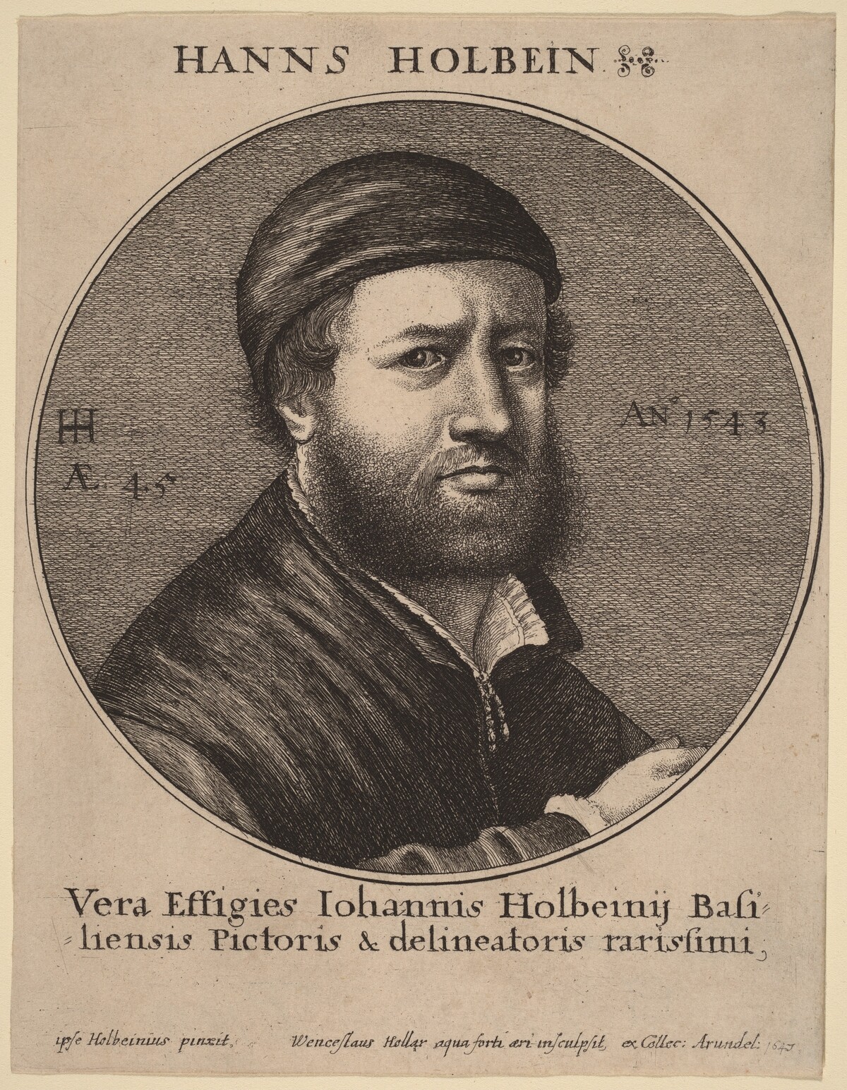 Hans Holbein the Younger by Wenceslaus Hollar after Hans Holbein the Younger