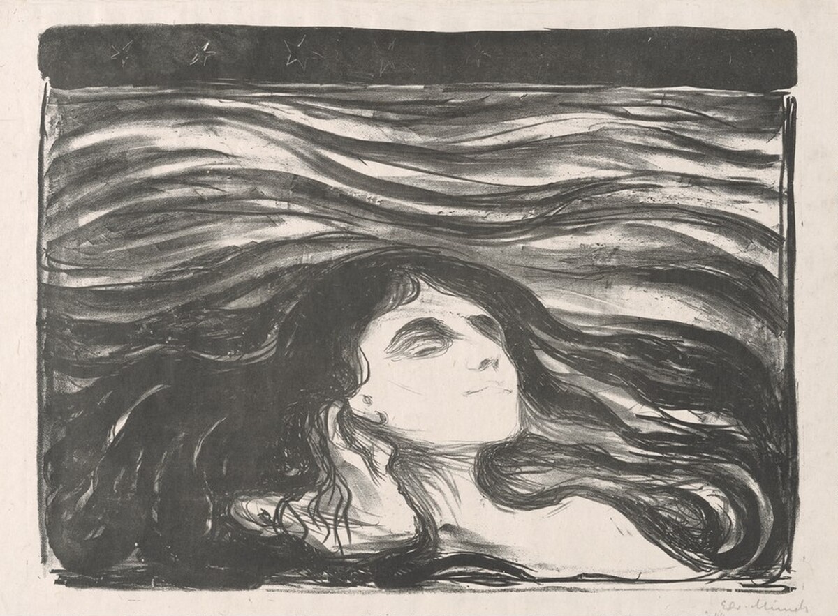 On the Waves of Love (På kjærlighetens bølger) by Edvard Munch