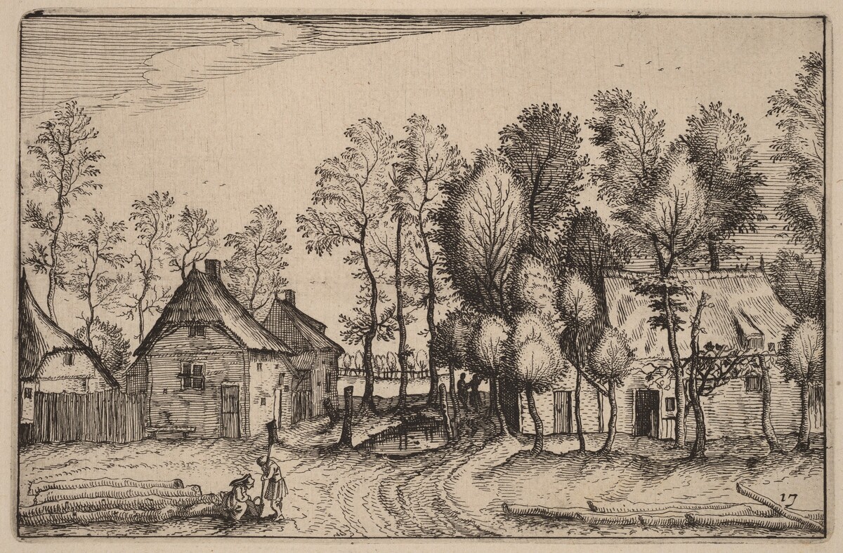 Landscape with Hewed Trees by Claes Jansz Visscher after Johannes van Doetechum, the Elder after Lucas van Doetechum after Master of the Small Landscapes