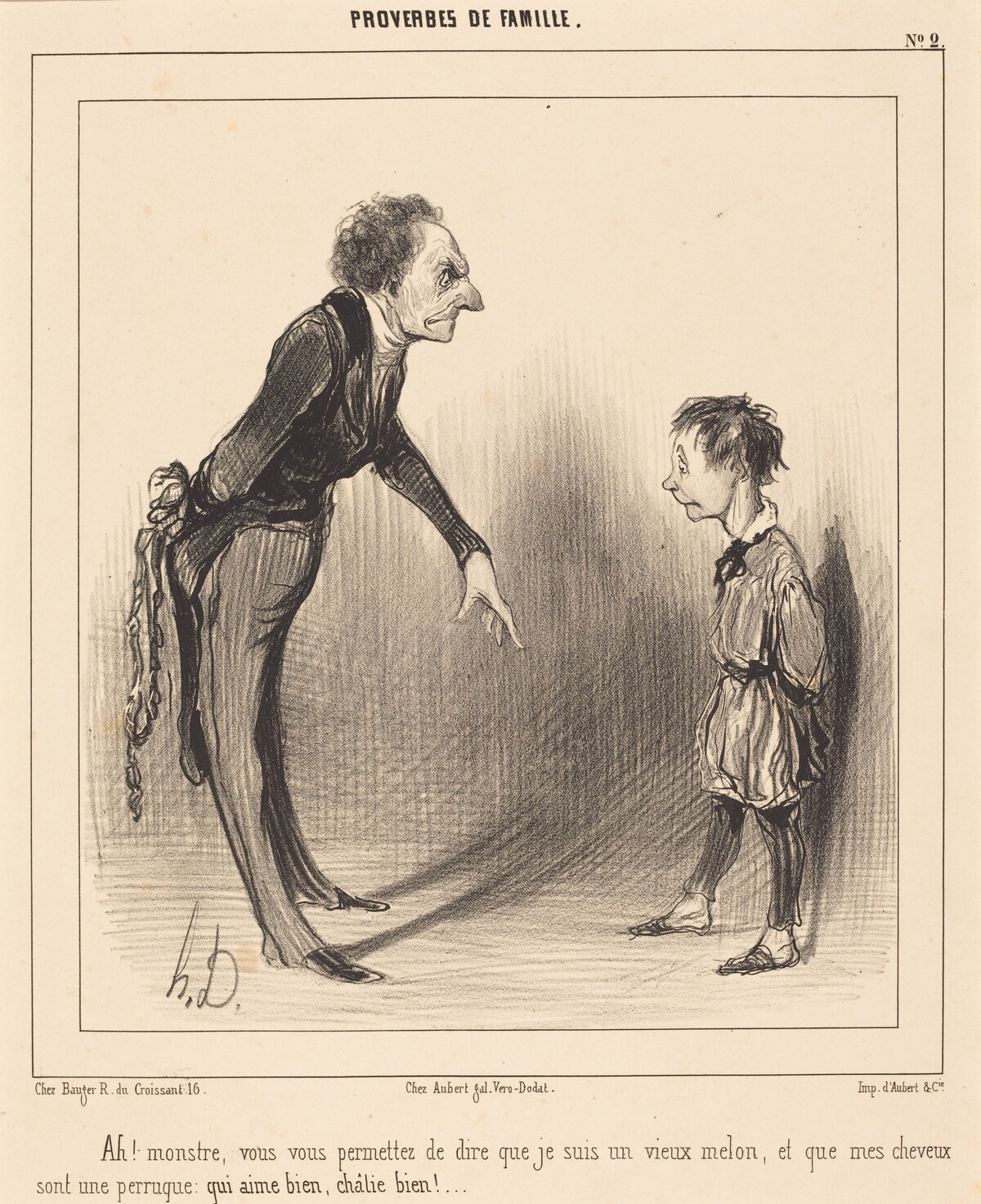 Ah! monstre, vous vous permettez... by Honoré Daumier