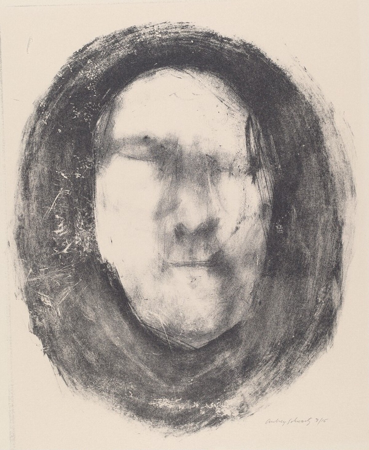 Faces - Triptych [left half] by Aubrey Schwartz