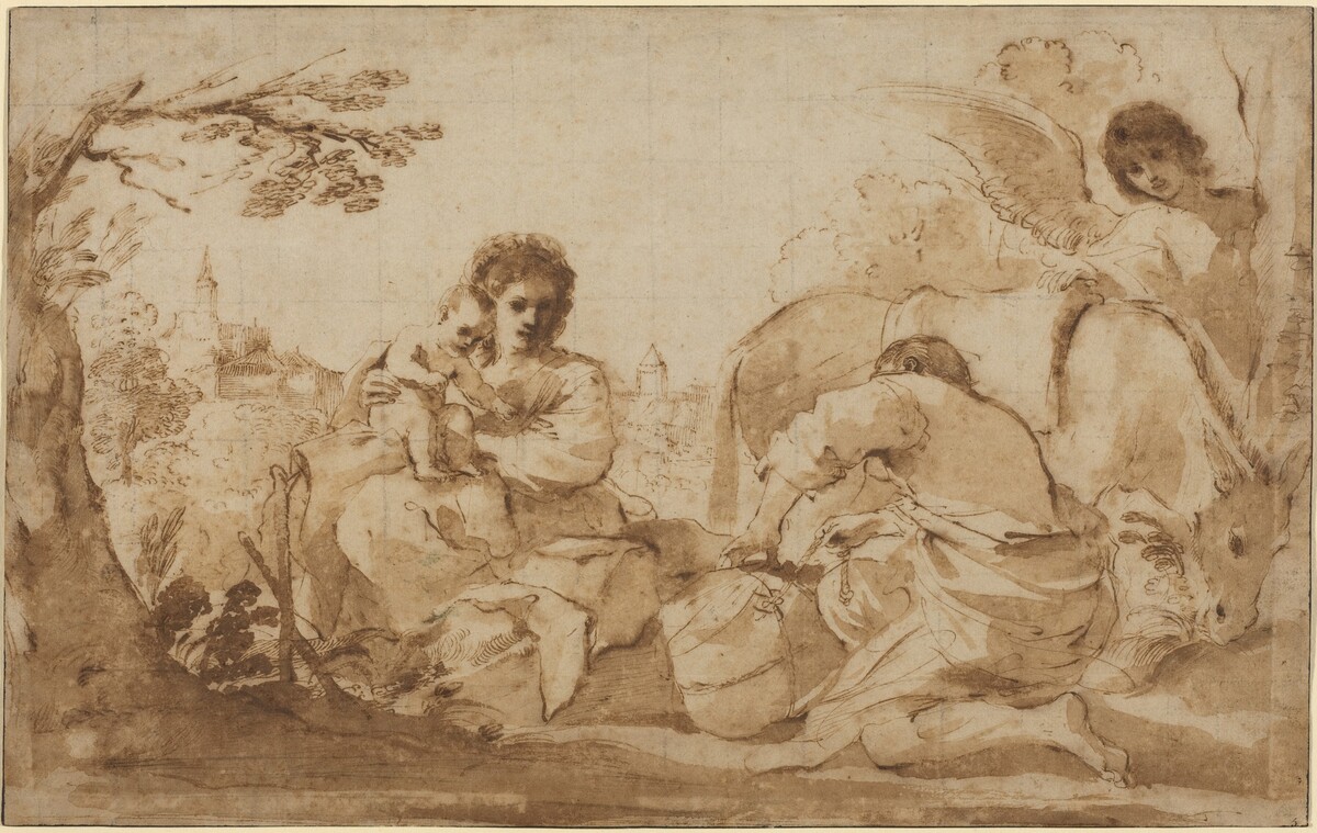 The Rest on the Flight into Egypt by Giovanni Francesco Barbieri, called Guercino