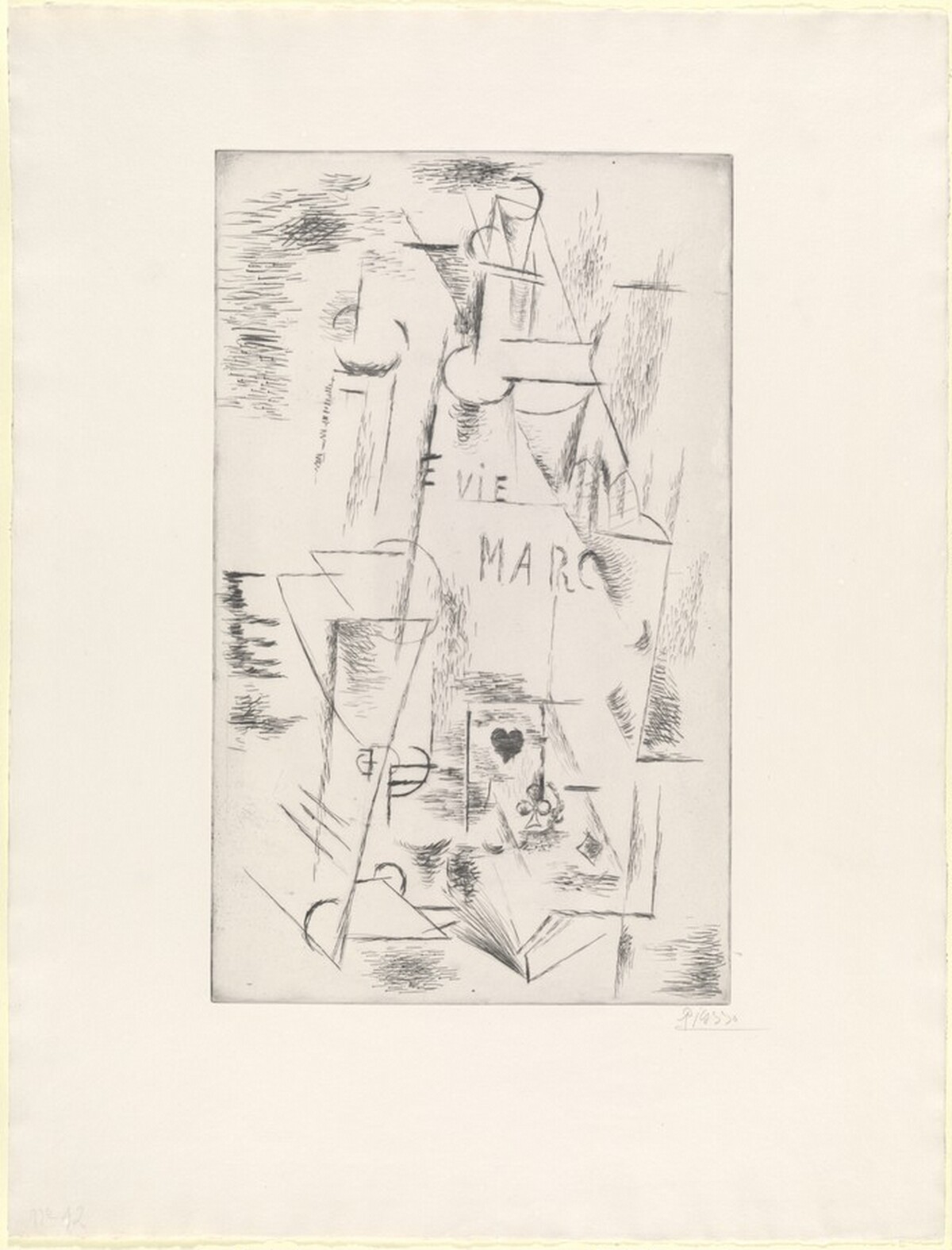 Still Life with a Bottle of Marc (Nature morte à la bouteille de Marc) by Pablo Picasso