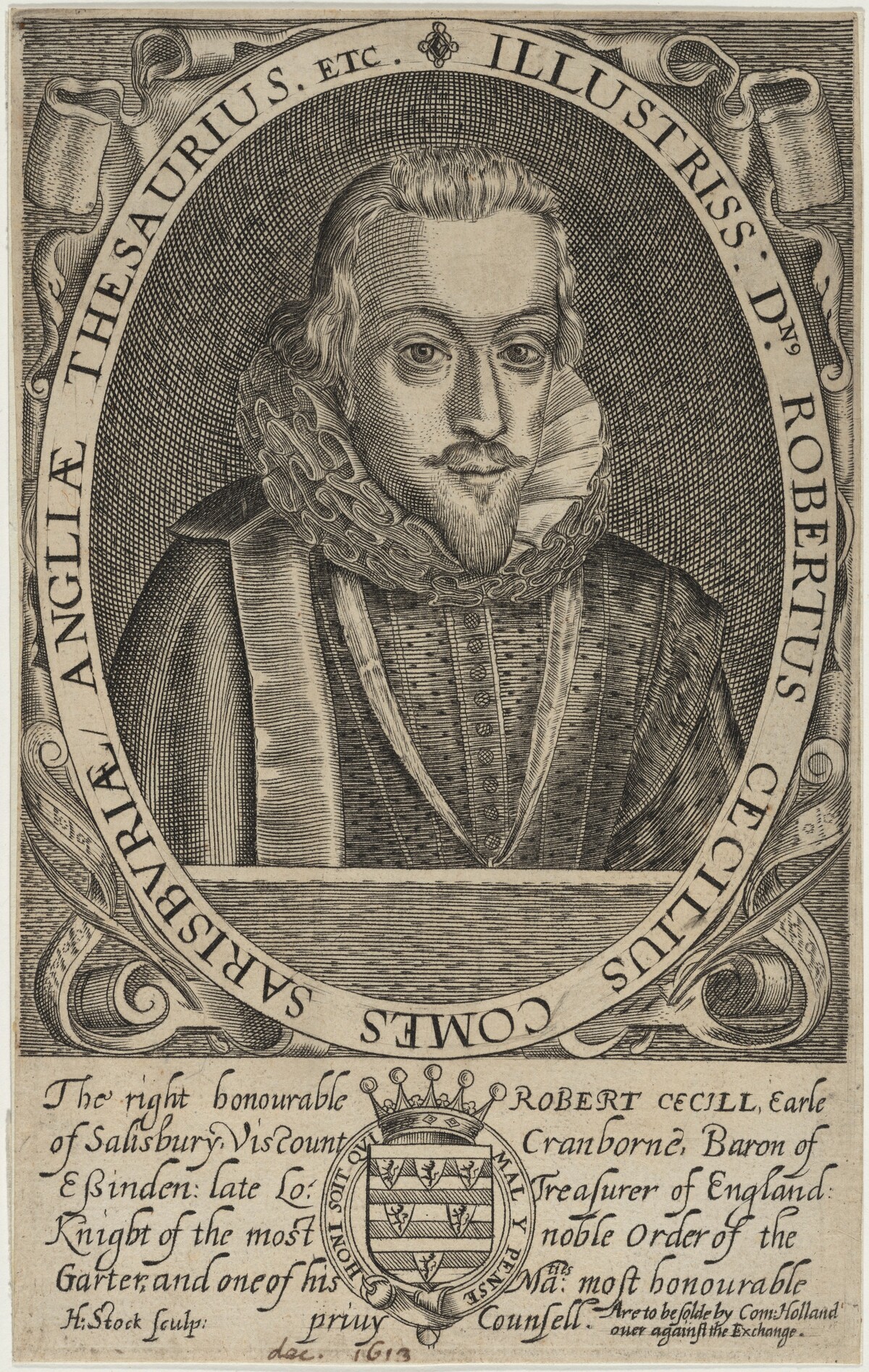 Robert Cecil, First Earl of Salisbury, Lord Treasurer by H. Stock