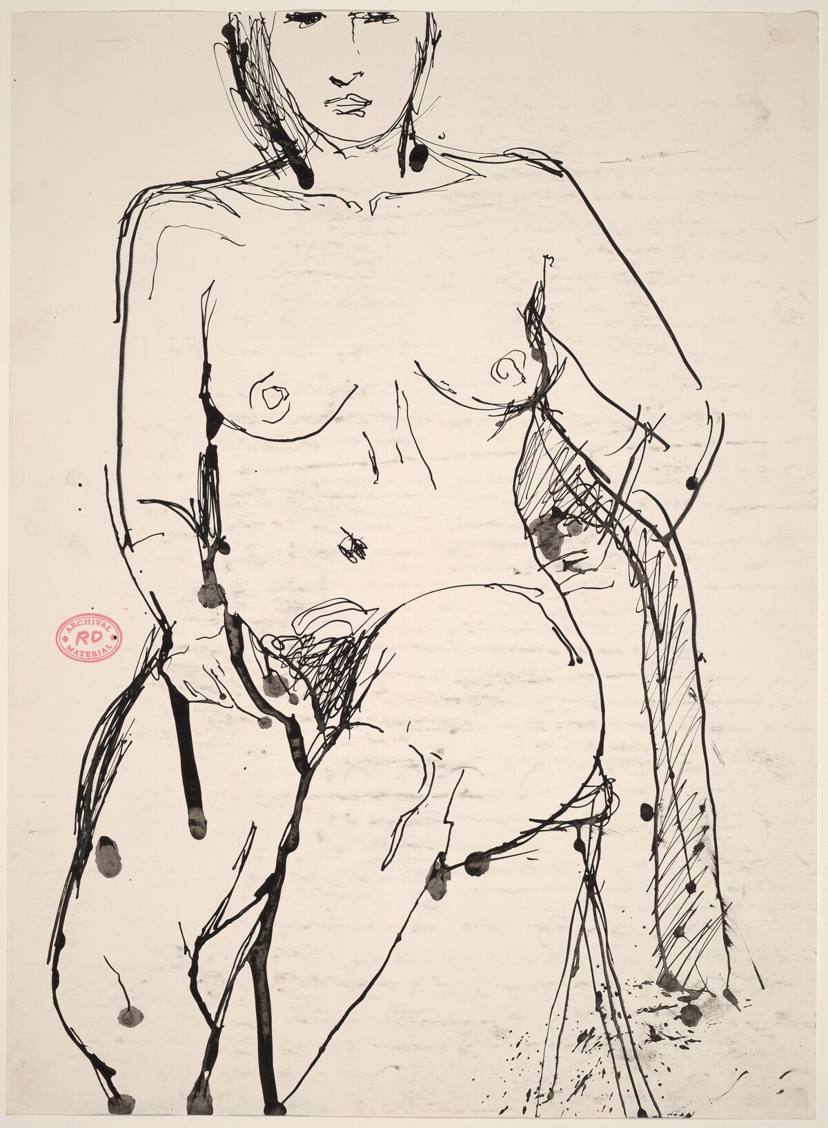 Untitled [seated nude with her left arm swung behind] by Richard Diebenkorn