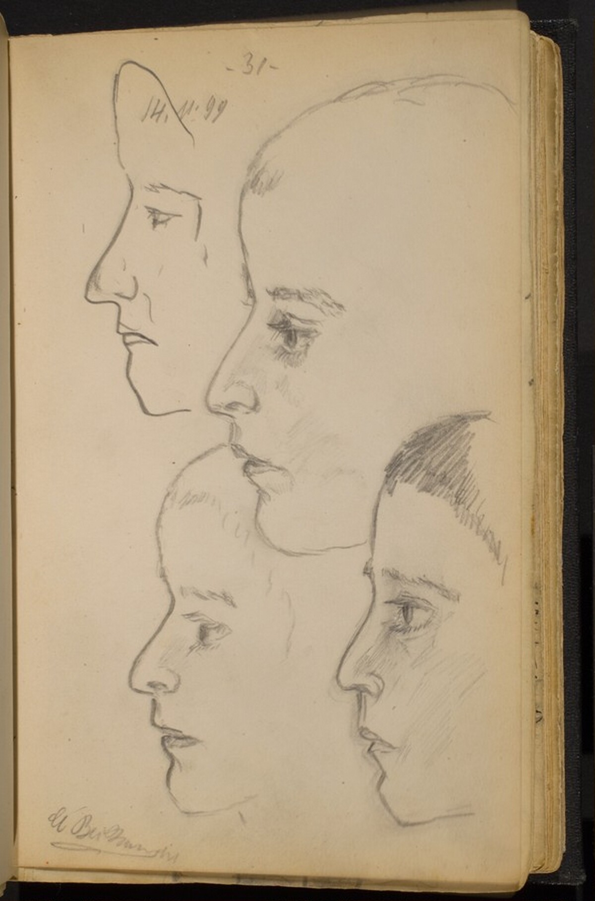 Studies of a Boy's Profile to the Left by Max Beckmann