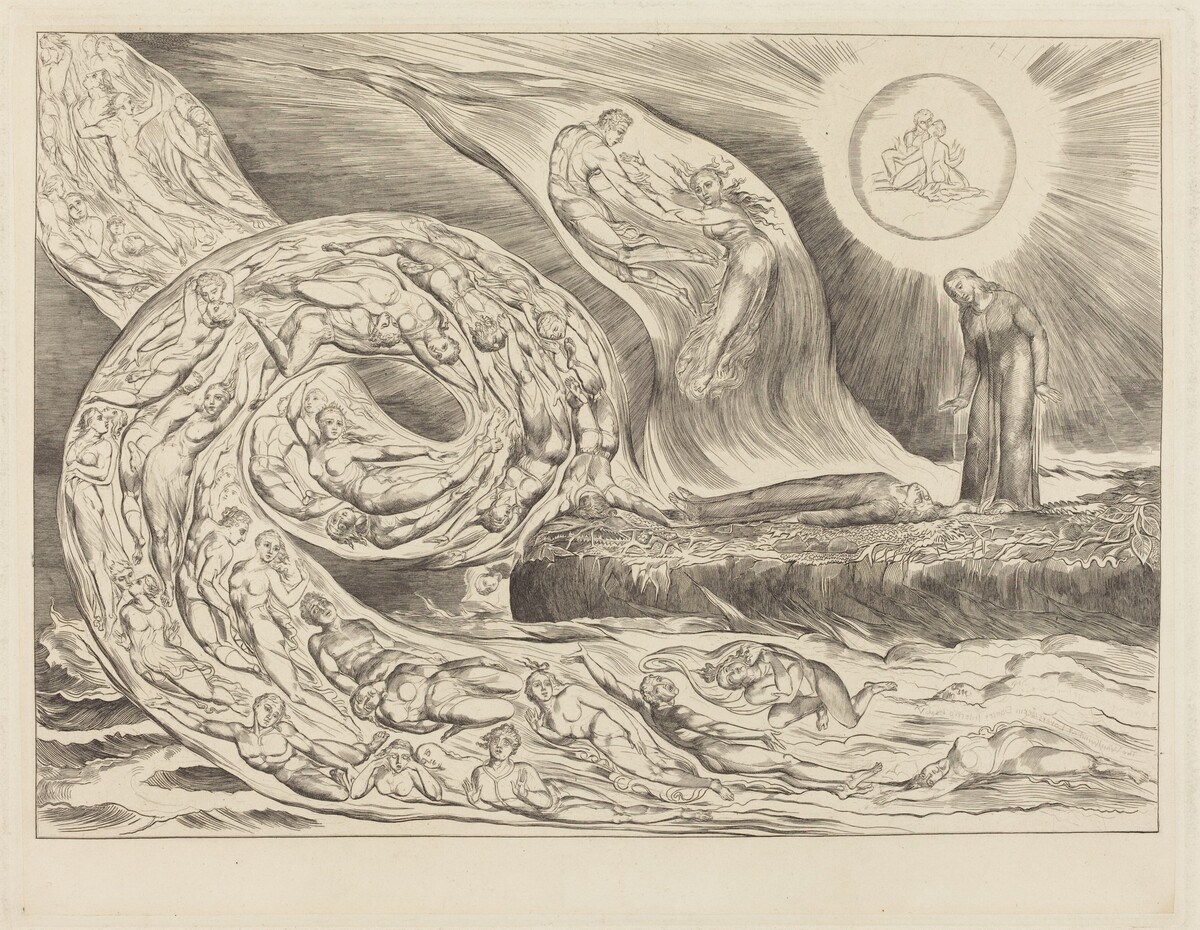 The Circle of the Lustful: Paolo and Francesca by William Blake