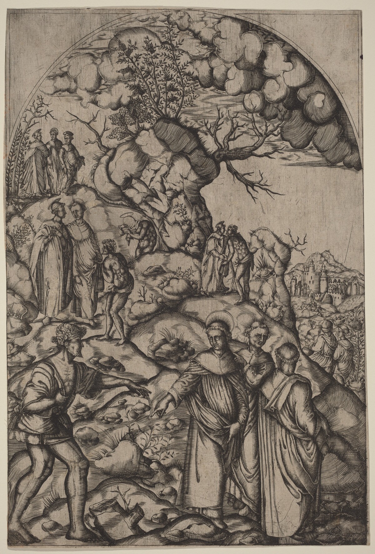 Saint Filippo Benizzi Healing a Beggar by after Andrea del Sarto