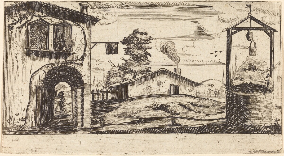Landscape with a Well by after Jacques Callot