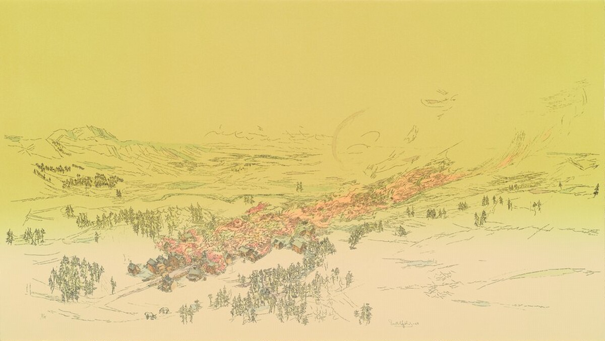 Burning Mining Town from Vista Series by William Crutchfield