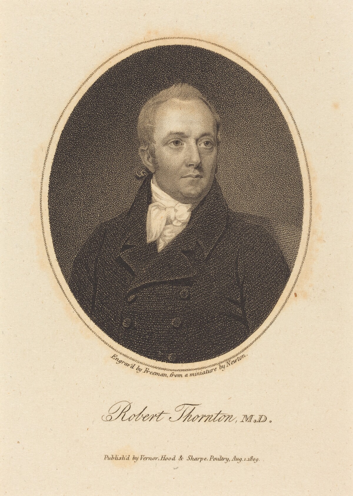 Robert Thornton, M.D. by Samuel Freeman after William John Newton