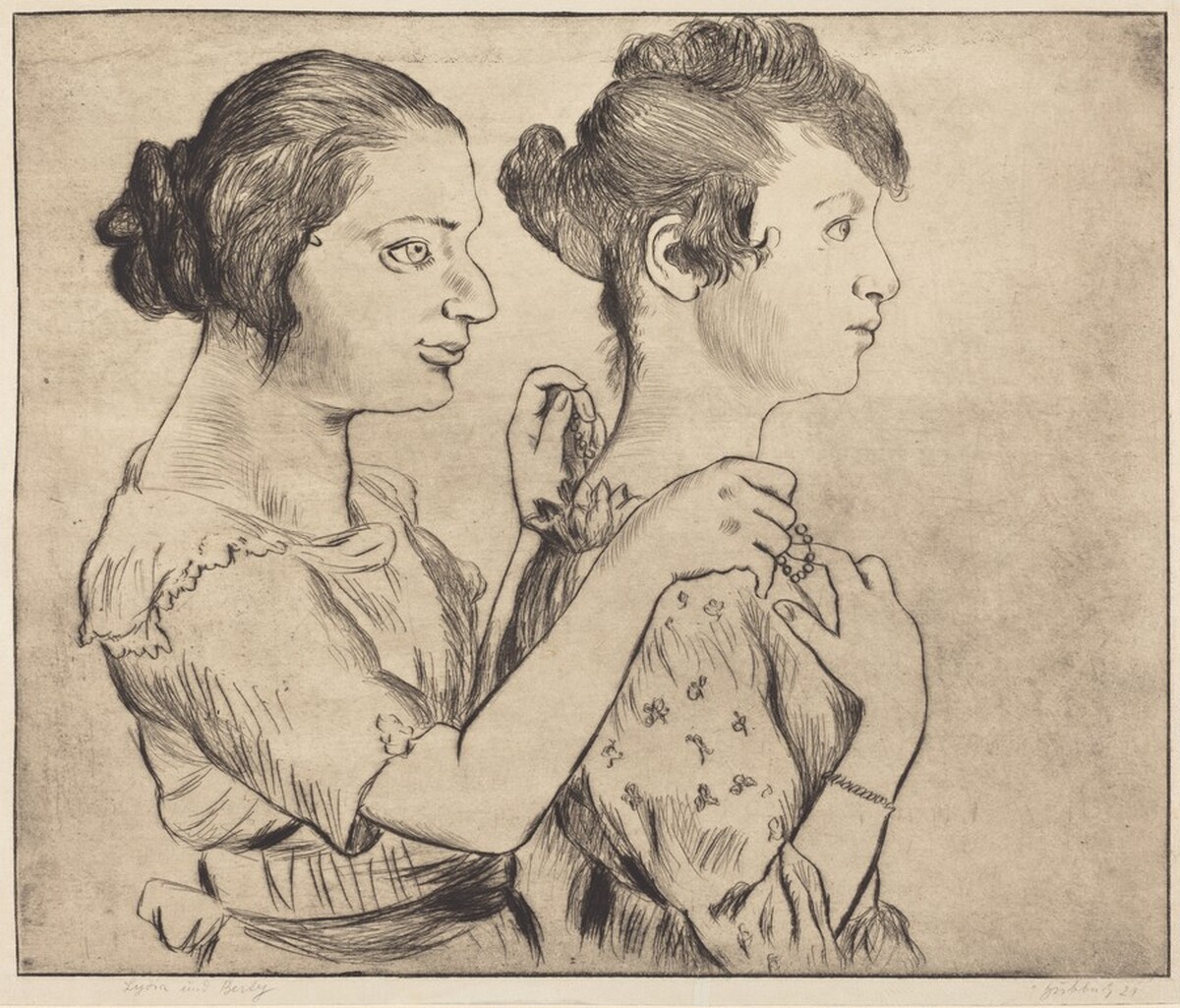 Lydia and Berty by Karl Hubbuch