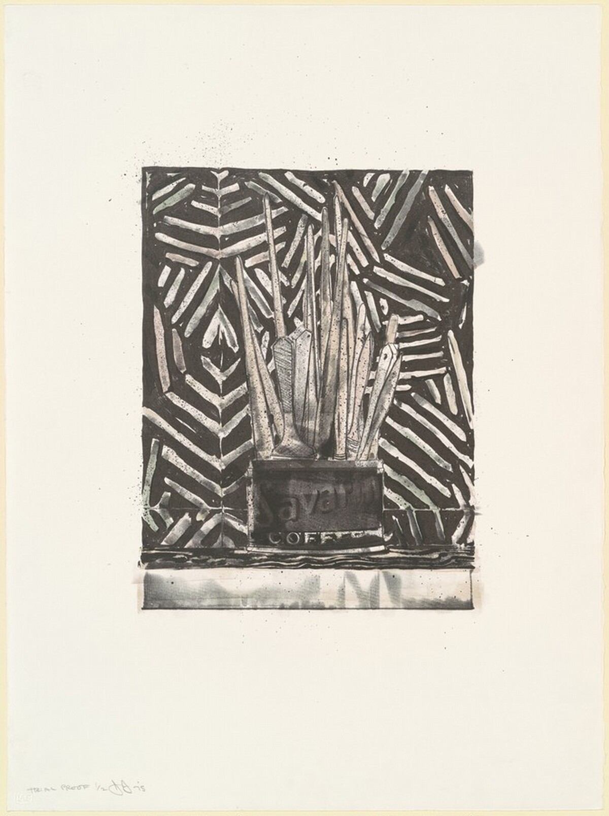 Savarin 5 (Corpse and Mirror) [trial proof] by Jasper Johns