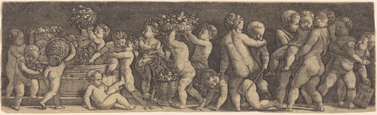 Children Harvesting Grapes by Master IB after Raphael