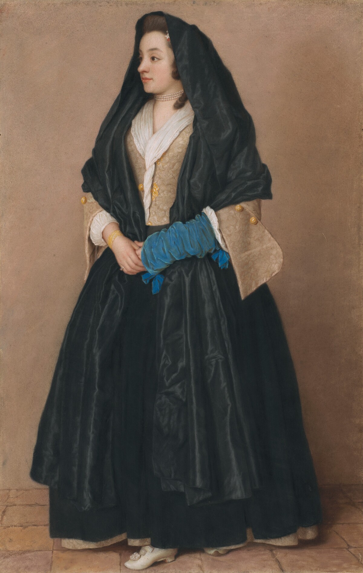 An Elegant Young Woman in Maltese Costume by Jean-Étienne Liotard