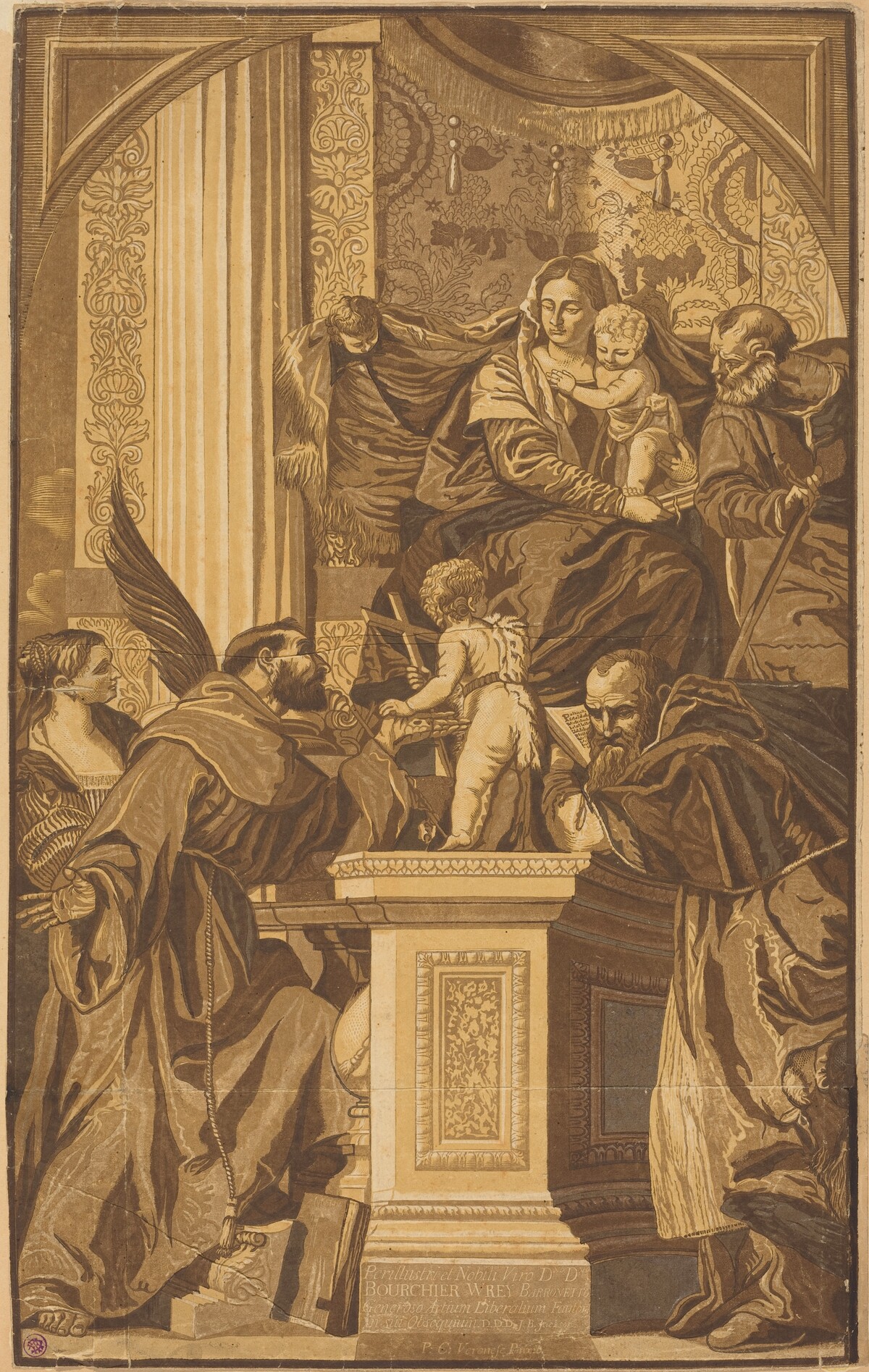 Holy Family and Four Saints by John Baptist Jackson after Veronese
