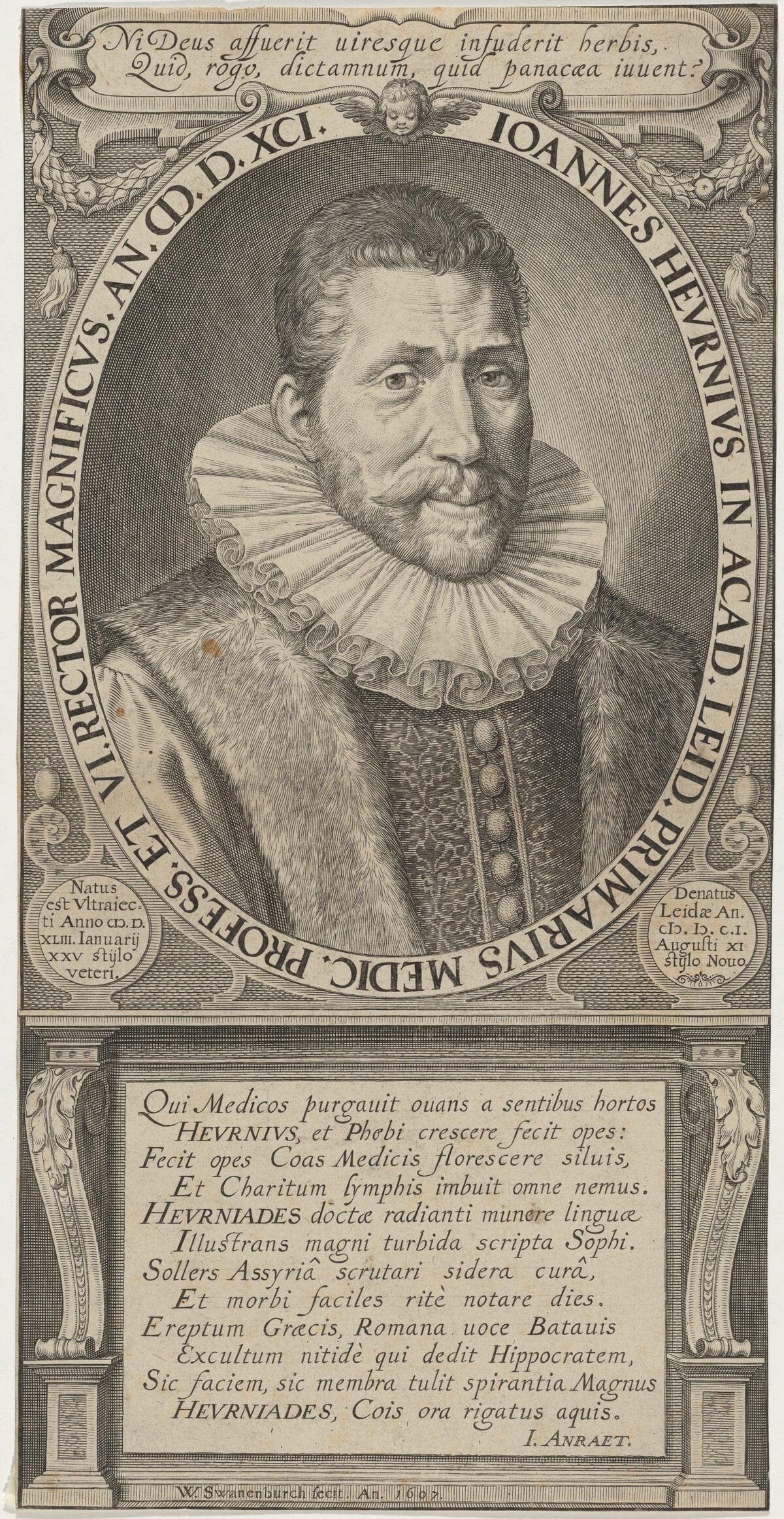 Joannes Heurnius, Medical Professor and Rector of Academy at Leyden by Willem Swanenburgh