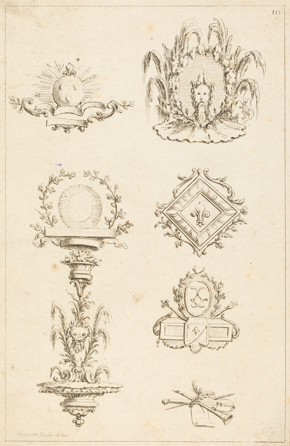 Designs for Tail-Pieces: pl. 10 by Gabriel Huquier after Claude Gillot