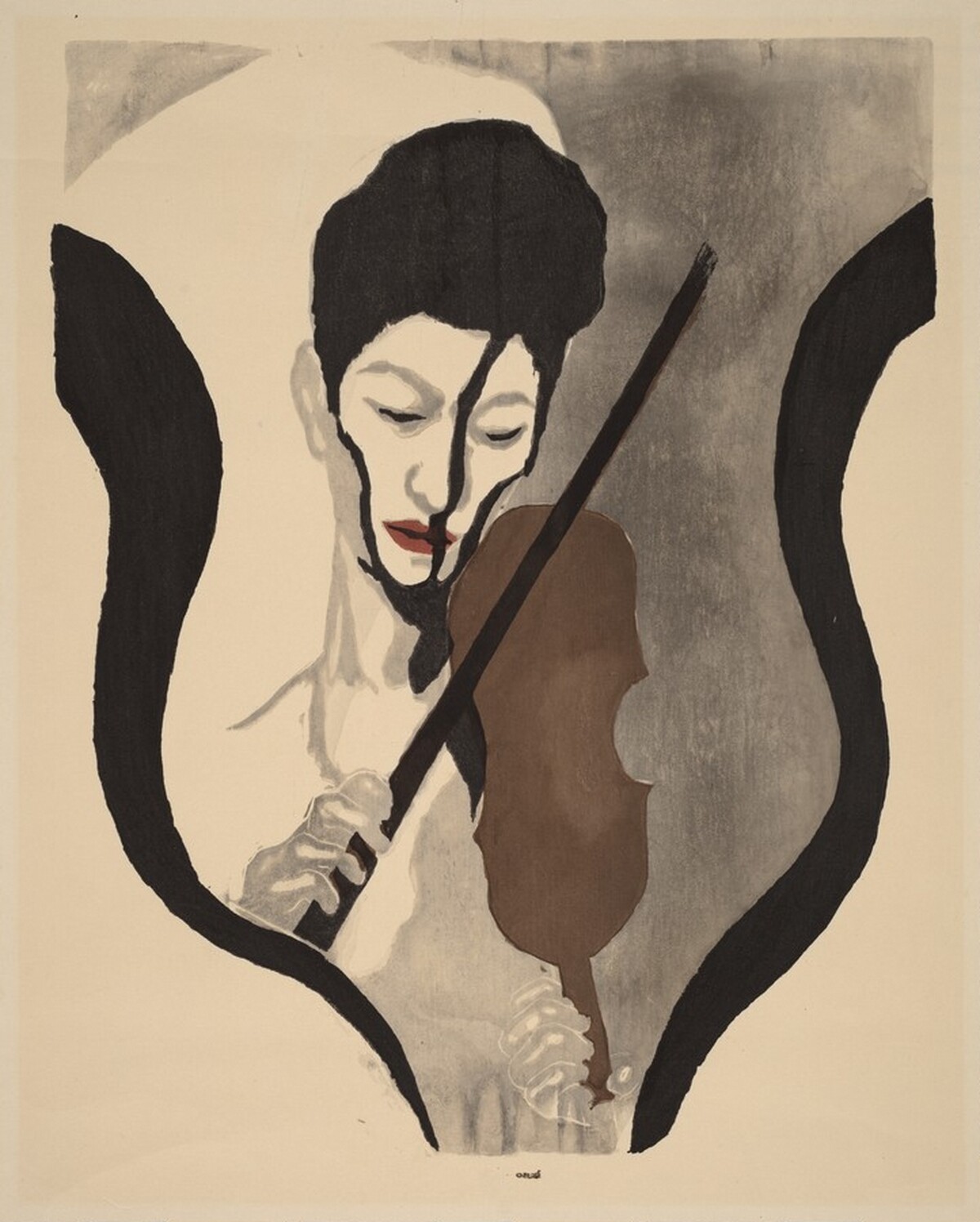 Violinist by Koshiro Onchi