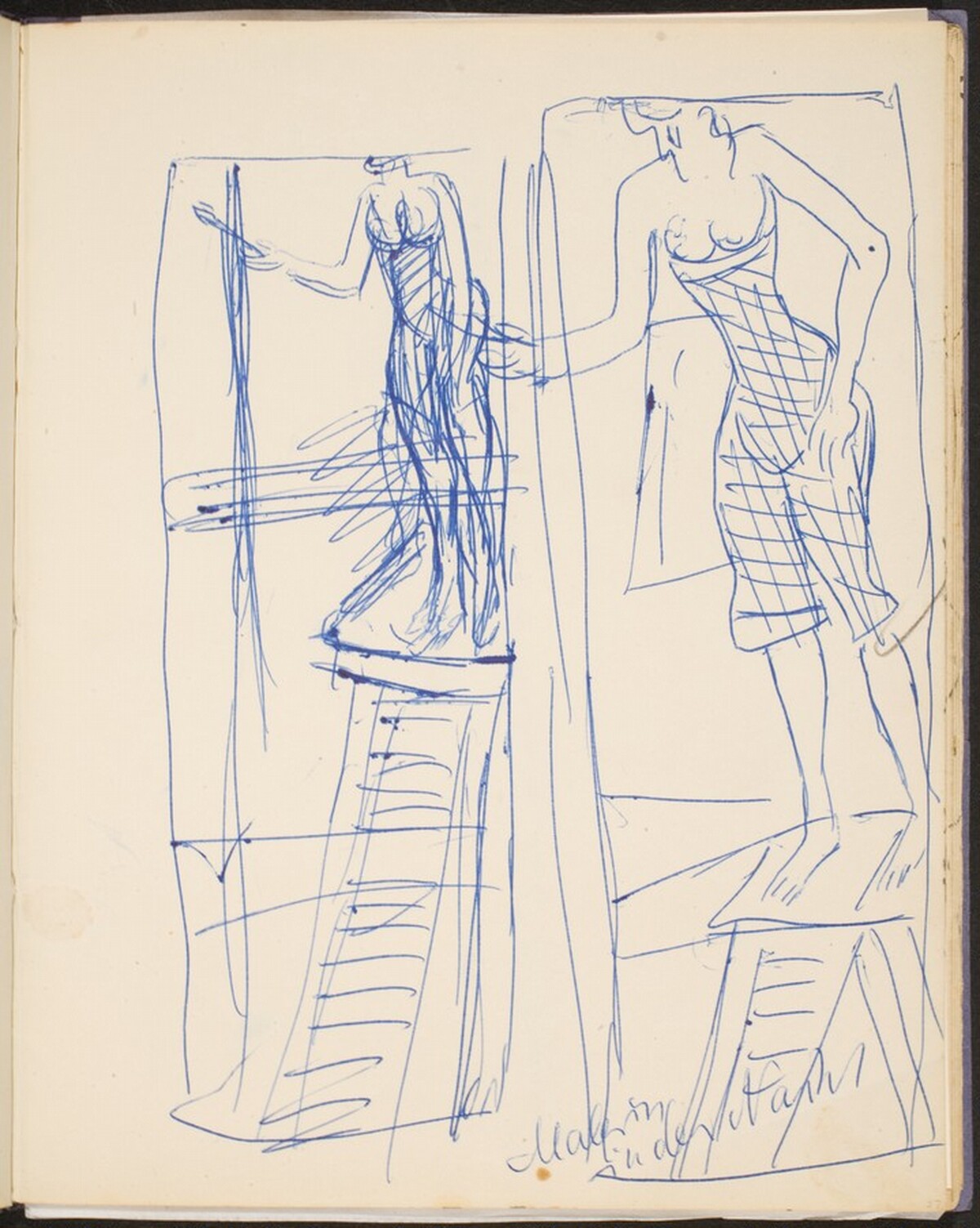 Frau auf einer Leiter (Woman on a Ladder) [p. 27] by Max Beckmann