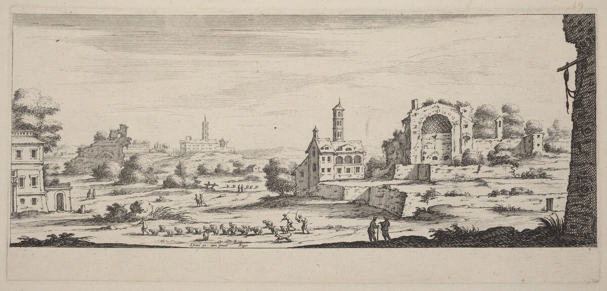 Veuë de temple de Soleil à Rome (View of the Sun Temple in Rome) by François Collignon after Israël Silvestre