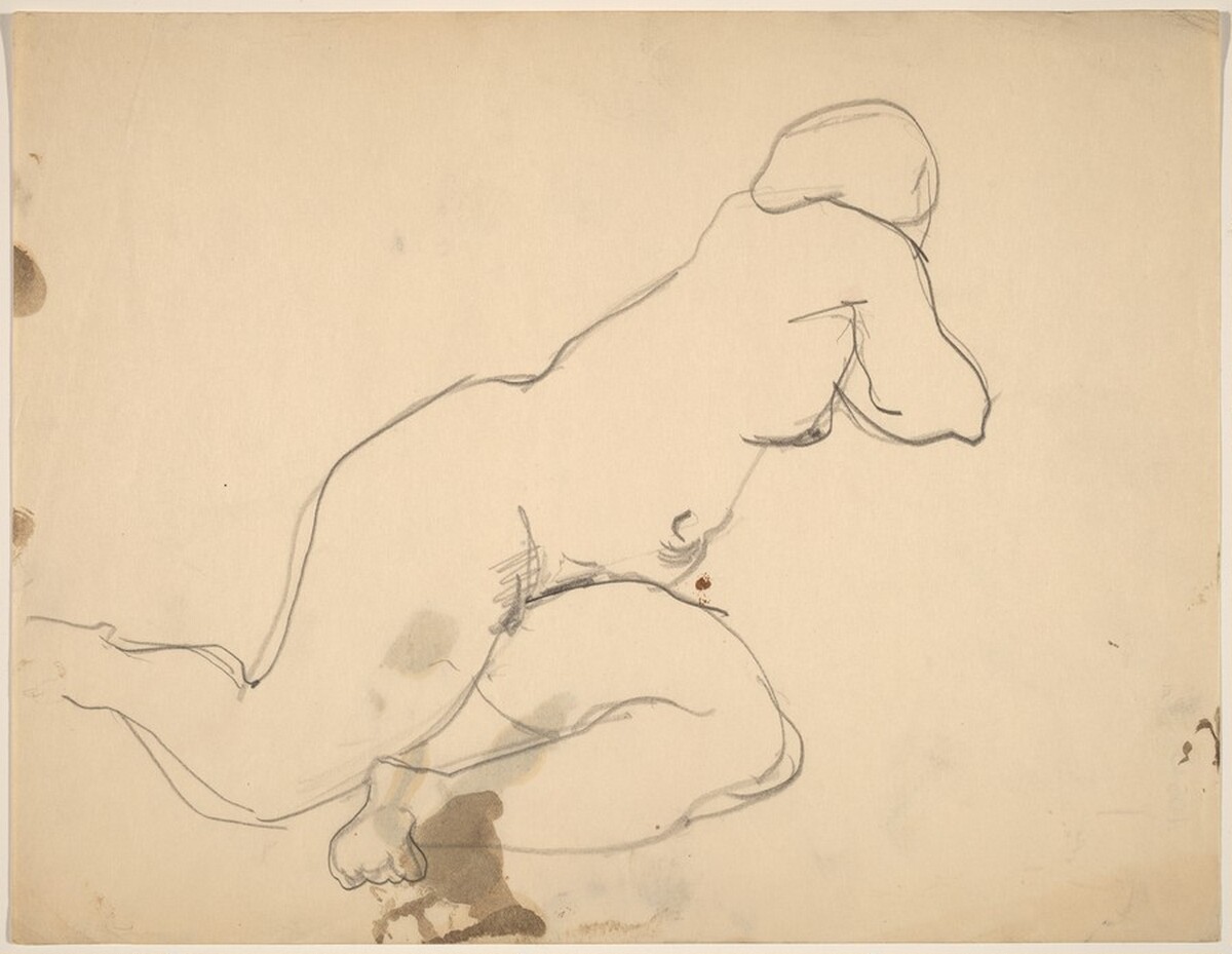 Reclining Nude Leaning to the Right, Head Turned Away by Mark Rothko