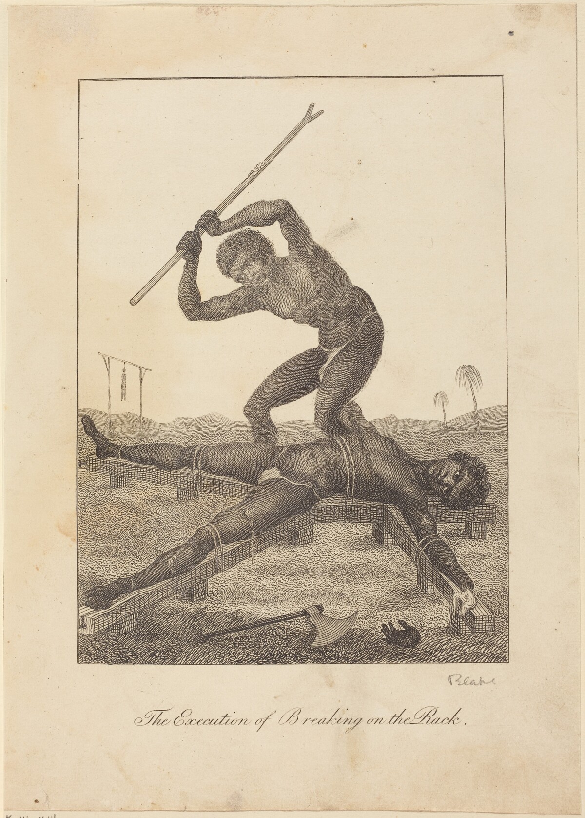 The Execution of Breaking on the Rack by William Blake after John Gabriel Stedman
