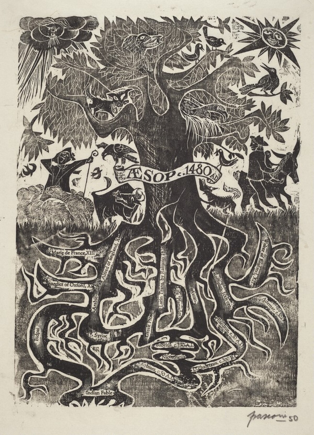 The Aesop Tree by Antonio Frasconi