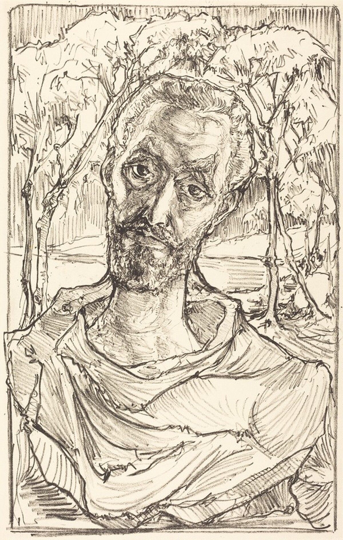Self-Portrait with Background of Trees by Tomás Harris
