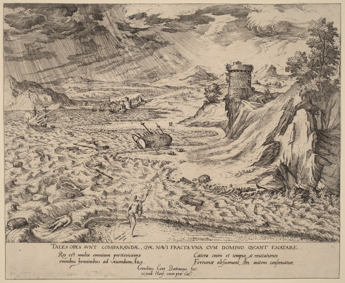 The Shipwreck by Attributed to Simon Novellanus after Cornelis Cort