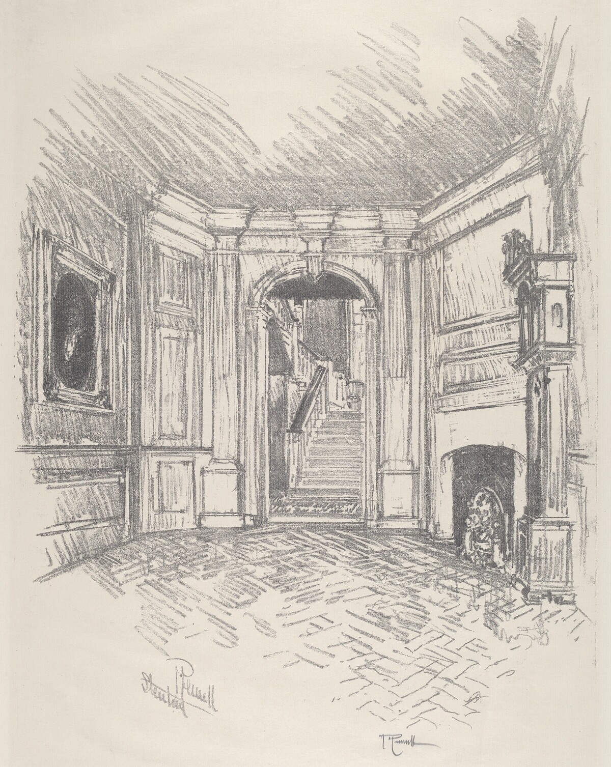 The Hall, Stenton by Joseph Pennell