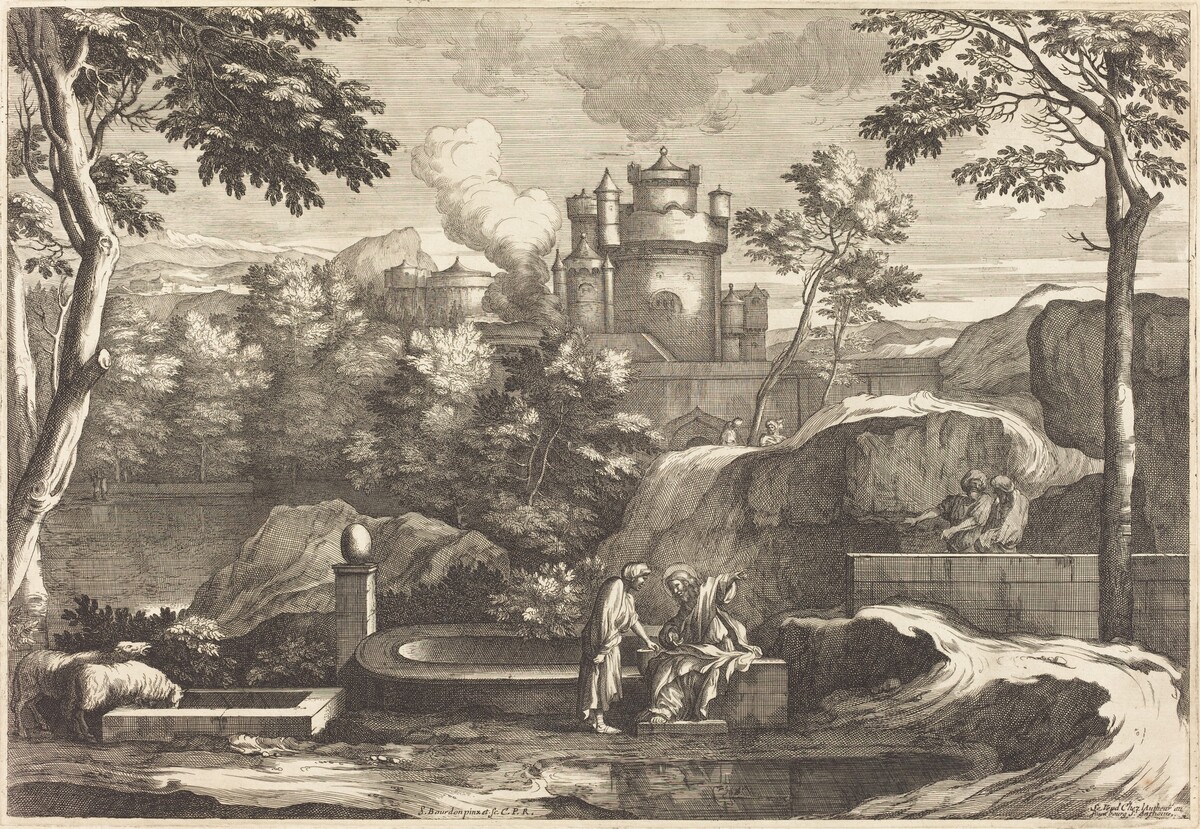 Jesus and the Samaritan by Sébastien Bourdon