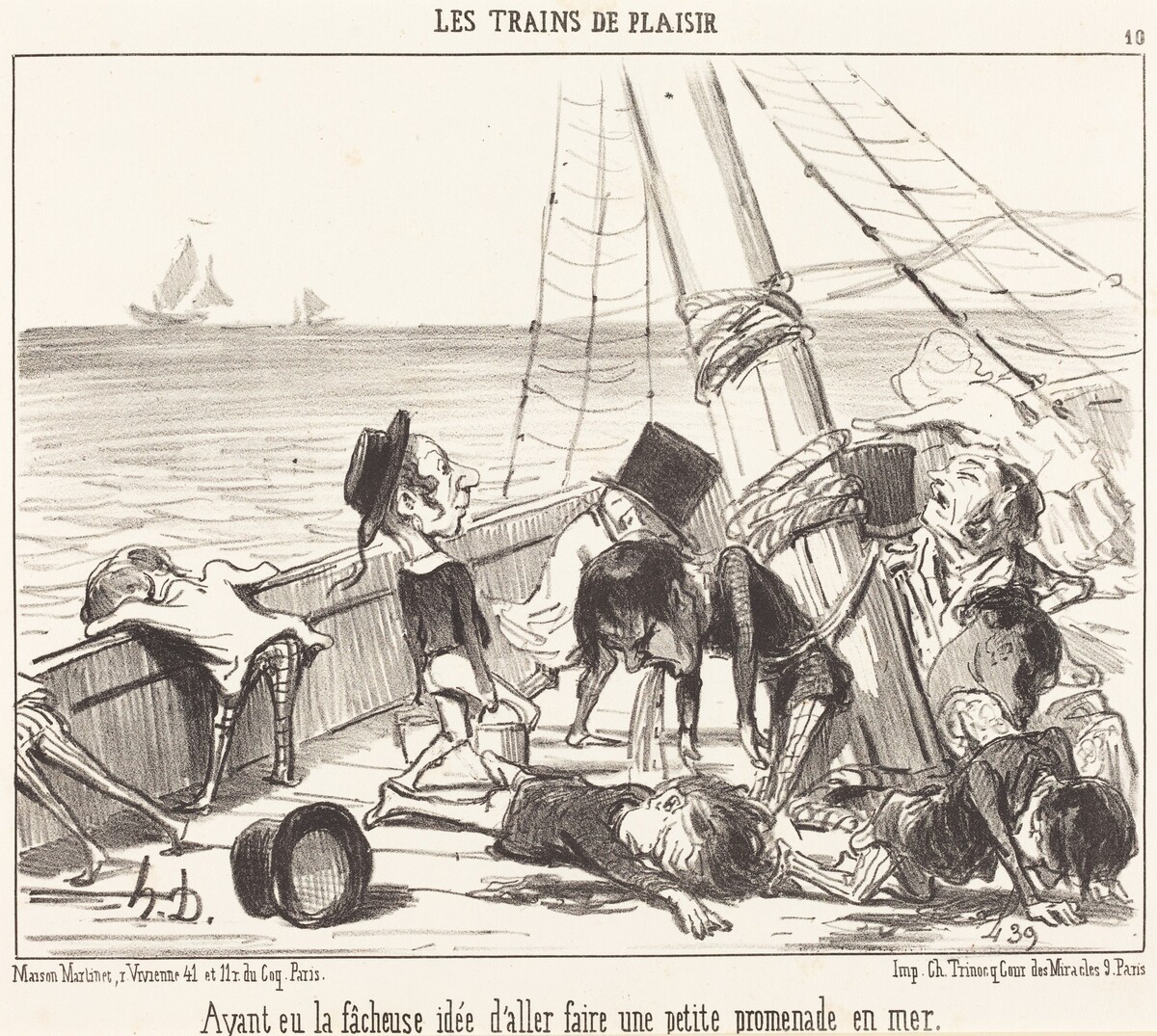Ayant eu la facheuse idée d'aller... en mer by Honoré Daumier
