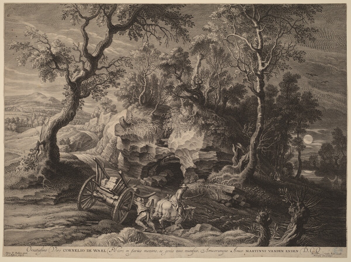 Rocky Landscape by Schelte Adams Bolswert after Sir Peter Paul Rubens