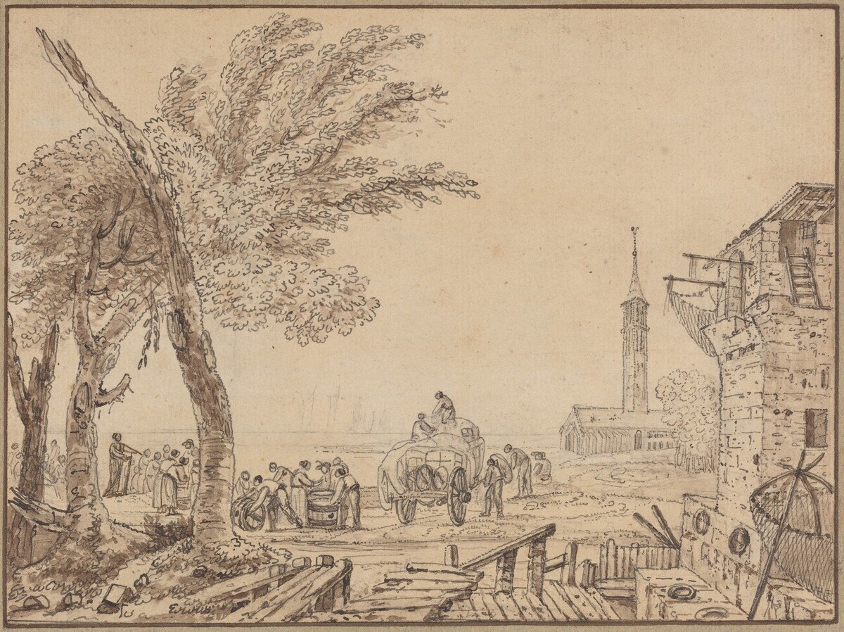View of a Port by European 18th Century