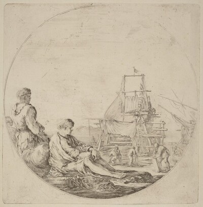 A Seated White Sailor and a Standing Black Sailor
