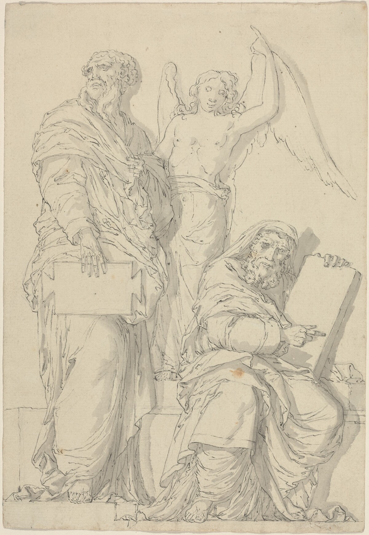 The Prophets Hosea and Jonah by Louis-Felix de La Rue after Raphael