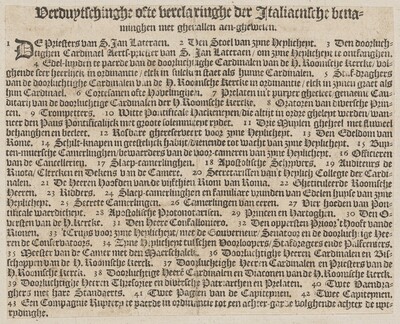 Dutch captions to 'La Calvacatura con le sue Cerimonie'