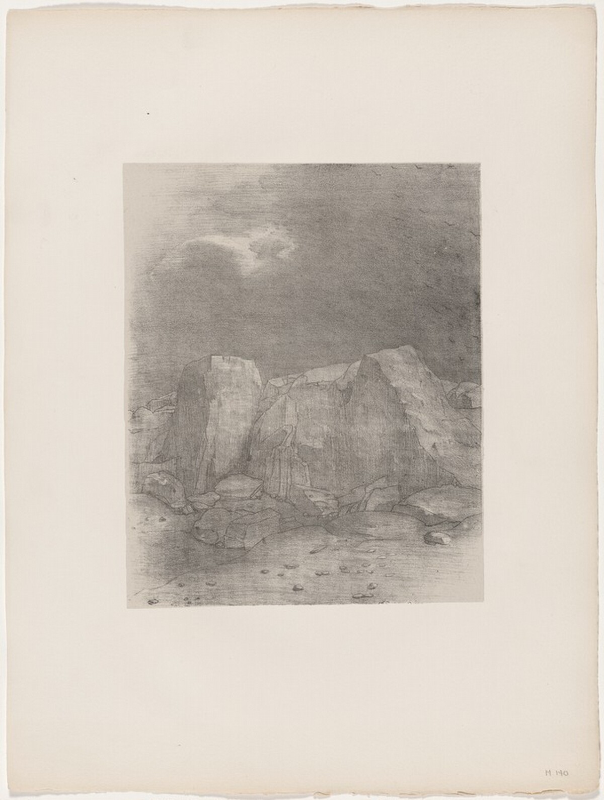 Et Il Distingue Une Plaine Aride et Mamelonneuse by Odilon Redon, Georges Aubert after Redon, and Gustave Flaubert (author)