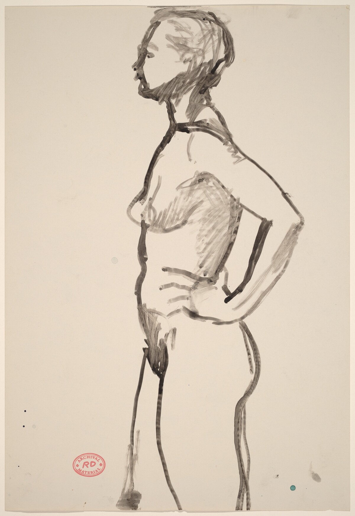 Untitled [standing female nude: side view] by Richard Diebenkorn
